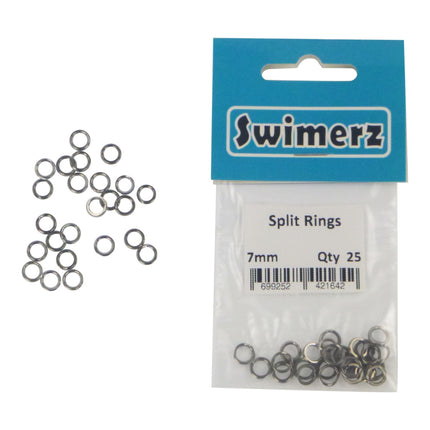 Swimerz 7mm Split Ring Stainless Steel, 25 Pack.