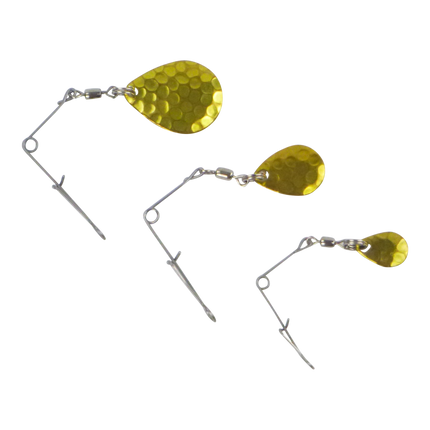 Swimerz Jig Spinner, Small, Hammered Brass, 5 Pack.