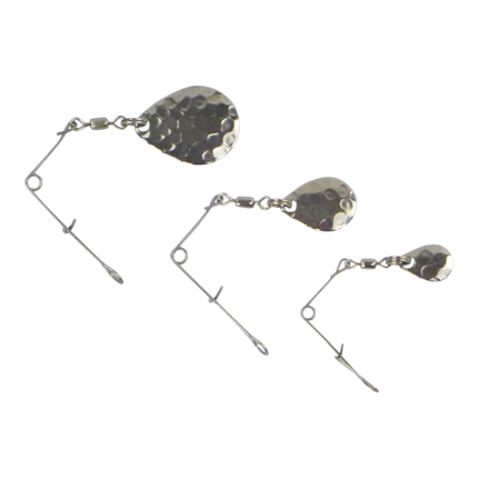 Swimerz Jig Spinner, Medium, Hammered Nickel, 5 Pack.