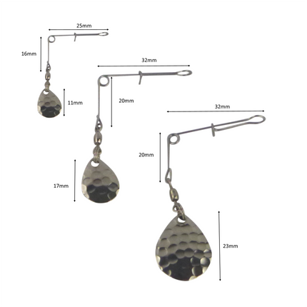 Swimerz Jig Spinner, Large, Hammered Nickel, 5 Pack.