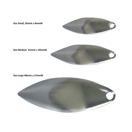 Artizan Smooth Willow Blade, Nickel, 31mmL x 10mmW, Qty 5.