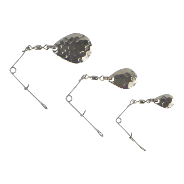 Swimerz Jig Spinner, Small, Hammered Nickel, 5 Pack.