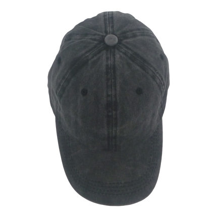 BSTC 6-Panel Baseball Cap, Distressed Cotton, Charcoal.