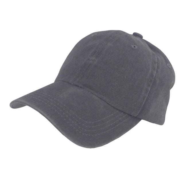 BSTC 6-Panel Baseball Cap, Distressed Cotton, Grey.