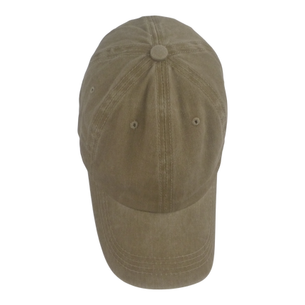 BSTC 6-Panel Baseball Cap, Distressed Cotton, Tan.