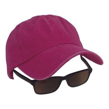 BSTC 6-Panel Baseball Cap, Distressed Cotton, Hot Pink.