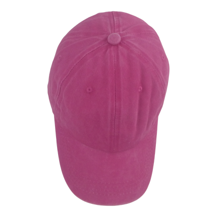 BSTC 6-Panel Baseball Cap, Distressed Cotton, Hot Pink.