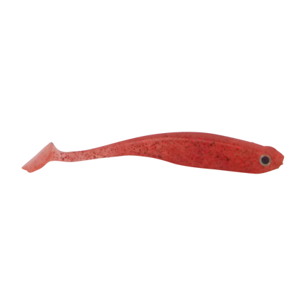 Swimerz Soft Shad 100mm Paddle Tail lure, Red Bug, 6 pack.