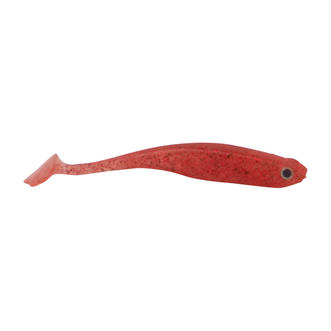 Swimerz Soft Shad 100mm Paddle Tail lure, Red Bug, 6 pack.