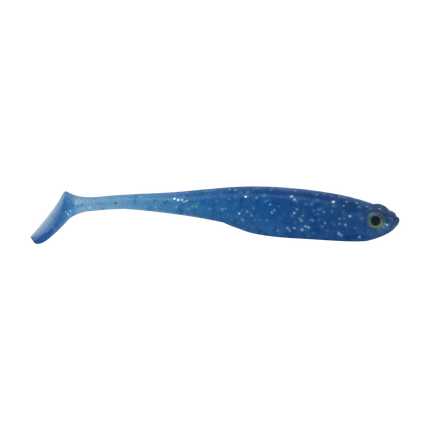Swimerz Soft Shad 100mm Paddle Tail lure, Electric Blue, 6 pack.