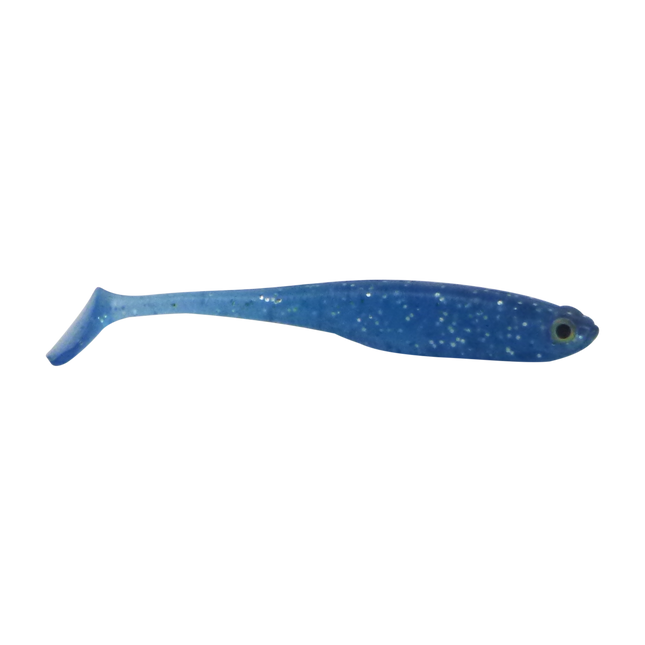 Swimerz Soft Shad 100mm Paddle Tail lure, Electric Blue, 6 pack.