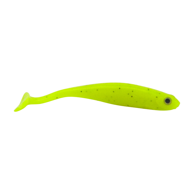 Swimerz Soft Shad 100mm Paddle Tail lure, Chartruese, 6 pack.