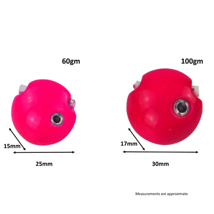Finesse Kabura Slider Jig Head, 100gm, Hot Pink, 2 Pack.
