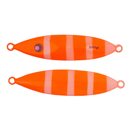 Finesse Slow Pitch Flutter Jig, 100gm, Bright Orange, 2 pack.