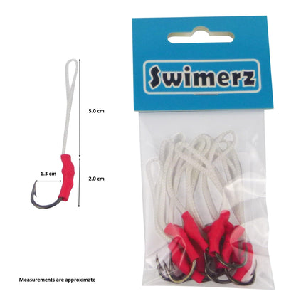 Swimerz 1/0 Single Assist Hooks, 10 pack.