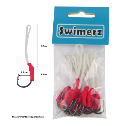Swimerz 2/0 Single Assist Hooks, 10 pack.