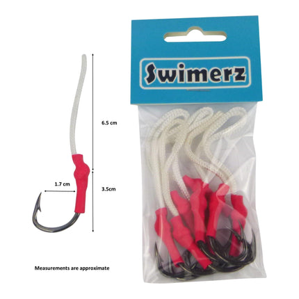 Swimerz 4/0 Single Assist Hooks, 8 pack.