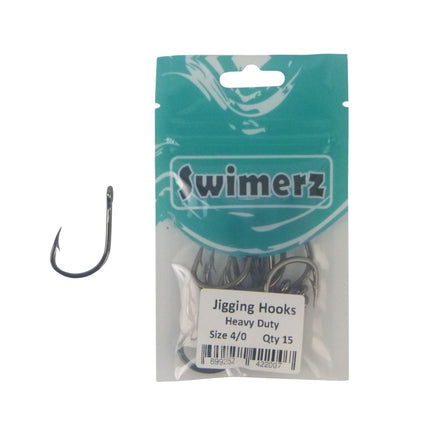 Swimerz 4/0 Heavy Duty Jigging Hooks 15 pack.