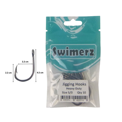 Swimerz 5/0 Heavy Duty Jigging Hooks 10 pack.