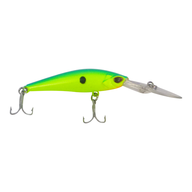 Finesse Wobbler Diving Lure, Ballistic Green, 90mm.