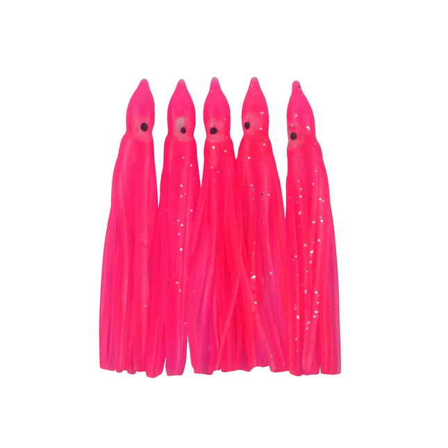 Swimerz Octopus Skirts 100mm Hot Pink, 5 pack.