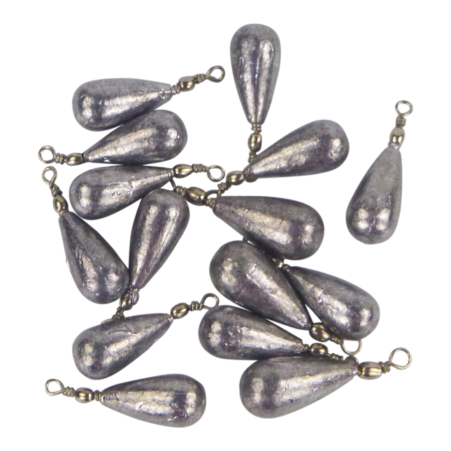 Swimerz 7gm Teardrop Sinker, Lead, 15 pack.