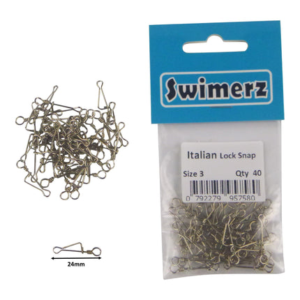 Swimerz Italian Snap, Closed Eye, size 3, 40 pack.