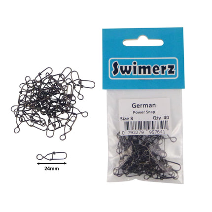 Swimerz German Power Snap, Closed Eye, size 3, 40 pack.
