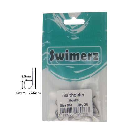 Swimerz 0/4 Baitholder Hook, Qty 25.