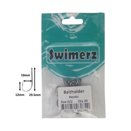 Swimerz 0/2 Baitholder Hook, Qty 25.