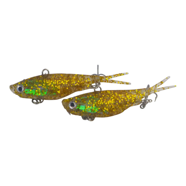 Swimerz 95mm Soft Vibe, Clear Gold, 2 pack.