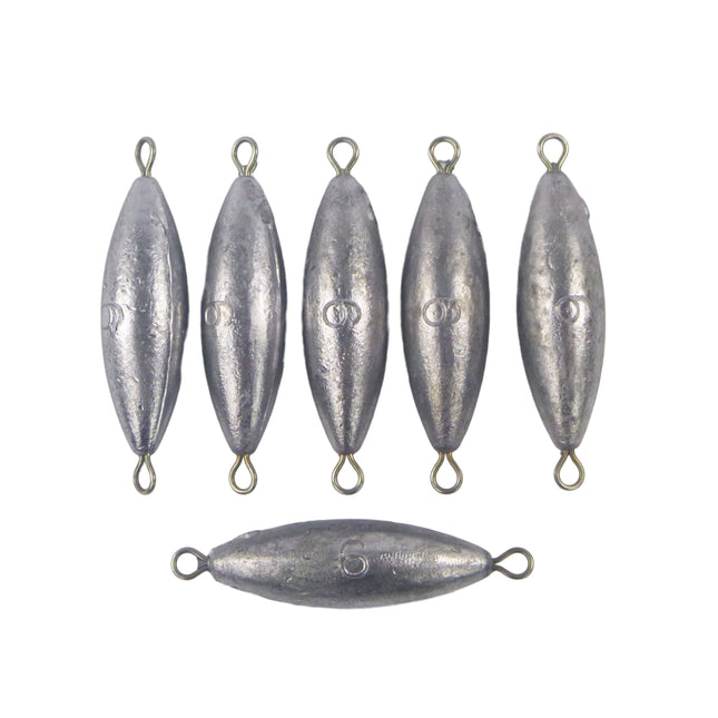 Swimerz 6oz Torpedo Trolling Sinker, Lead 6 Pack.