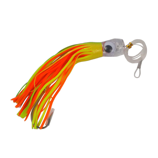 Swimerz Trolling Lure Rigs, 95gm, 23cmL, Size 8/0 Hook, Orange Flare, 2 pack.