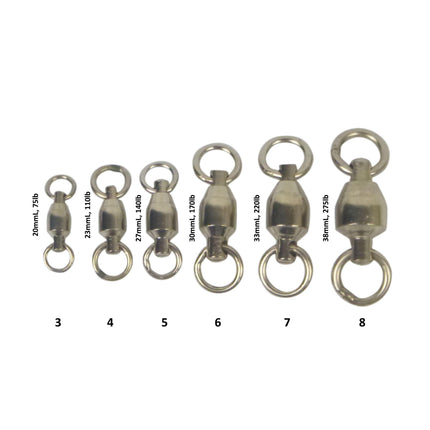 Swimerz Heavy Duty Ball Bearing Swivels, Size 5, 15 pack.