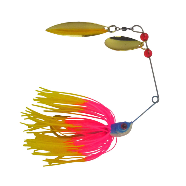 Dekoi 18gm LS20 Closed Eye Spinnerbait, Pink Yellow, Qty 2.