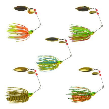 Dekoi 17gm LS21 Closed Eye Spinnerbait, Yellow Blue, Qty 2.