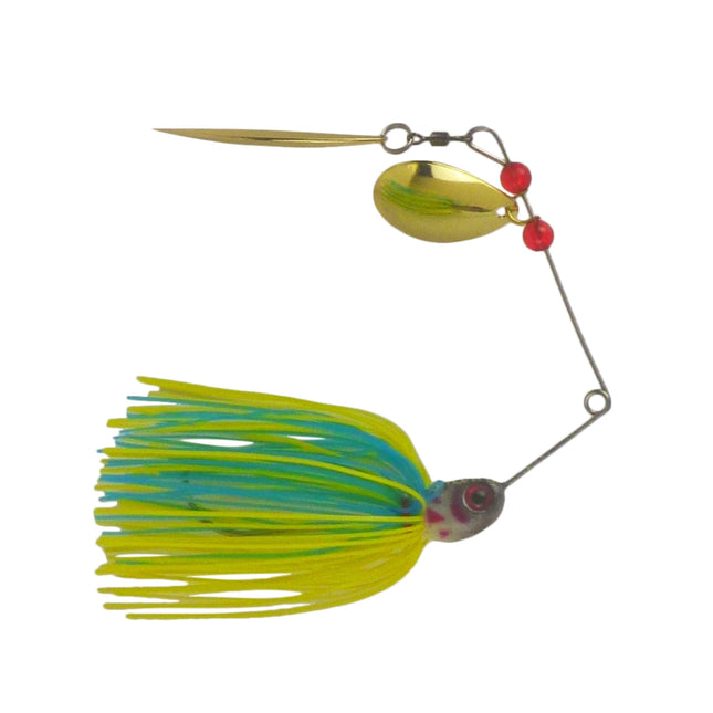 Dekoi 20gm LS22 Closed Eye Spinnerbait, Yellow Blue, Qty 2.