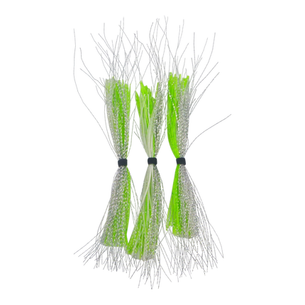 Dekoi Krystal Flash Lure Skirts, Silver Chartruese.
