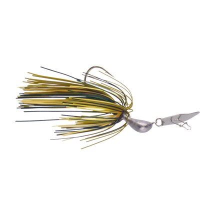 Dekoi 7gm Bladed Swim Jig, Chatterbait, Camo Green, 2 pack.