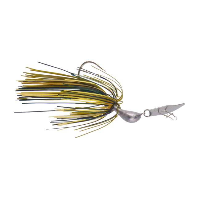 Dekoi 14gm Bladed Swim Jig, Chatterbait, Camo Green, 2 pack.