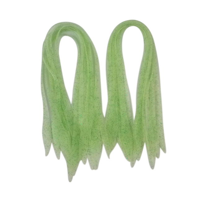 Artizan Silicon Lure Tails, Lumo Green, Pack of 20.