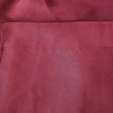2 Sheer Voile Curtains 544cm wide 230cm long + 30 Pinch Pleat Hooks Wine Red New.