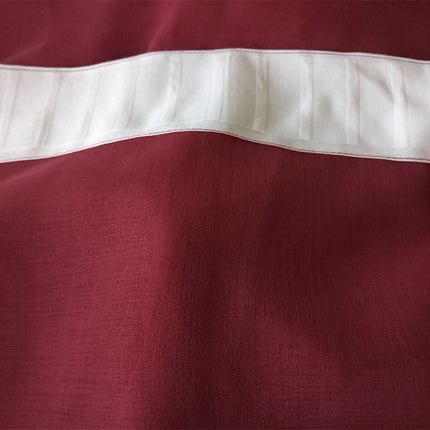 2 Long Drop Sheer Voile Curtains 590cm wide 270cm Drop Pinch Pleat + Hooks Wine.