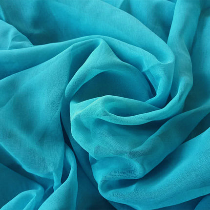 2 Long drop Sheer Voile Curtains 590cm x 270cm Drop+Hooks Pinch Pleat Lake Blue.