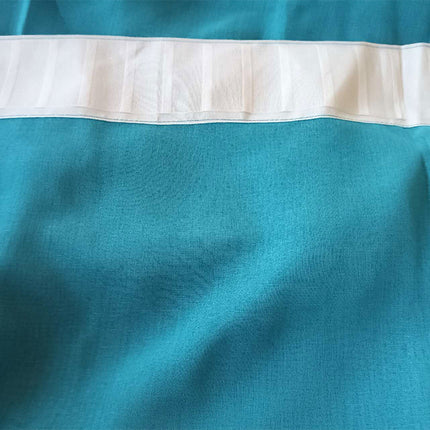 2 Long drop Sheer Voile Curtains 590cm x 270cm Drop+Hooks Pinch Pleat Lake Blue.