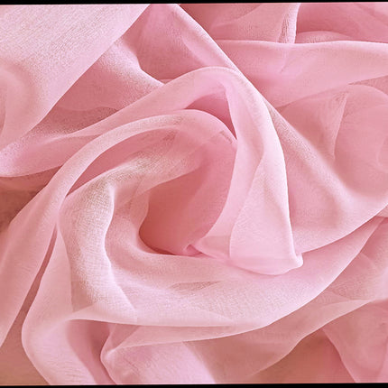 2 Long drop Sheer Voile Curtains 590cm wide 270cm Drop Pinch Pleat+30 Hook, Pink.