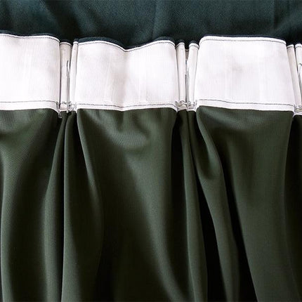 Large Thick Faux Mink Velvet Curtains 540x 230cm+30 Hooks Pinch Pleat, Green,New.