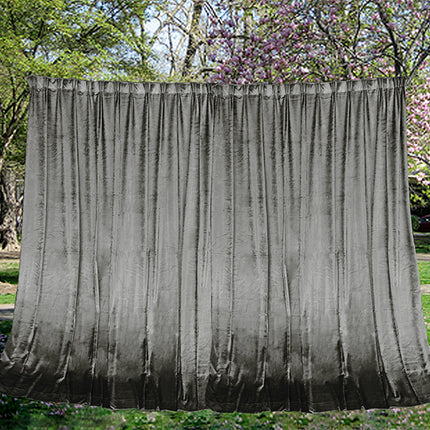 Large Thick Velvet Curtains Warp Knitted Velvet 540x270cm+Hooks Pinch Pleat Grey.