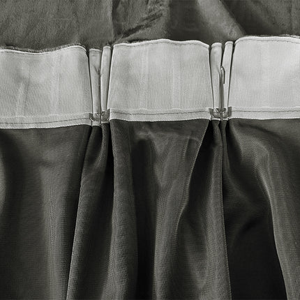 Large Thick Velvet Curtains Warp Knitted Velvet 540x270cm+Hooks Pinch Pleat Grey.