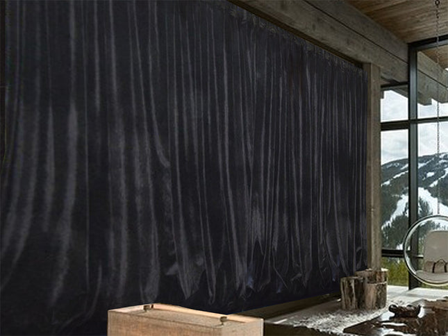 Large Thick Faux Mink Velvet Curtains Blockout 550x 230cm+Hook Pinch Pleat Black.